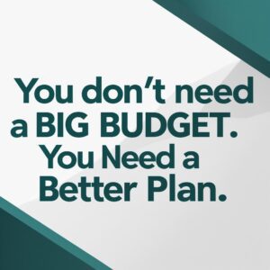 An image with a teal and white geometric design and bold text that reads, "You don