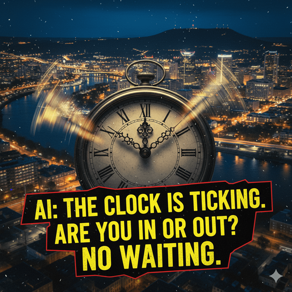 The Train Left the Station. Stop Watching and Start Riding blog post image urging Chattanooga small businesses to use AI for local SEO and Google Business Profile optimization now.